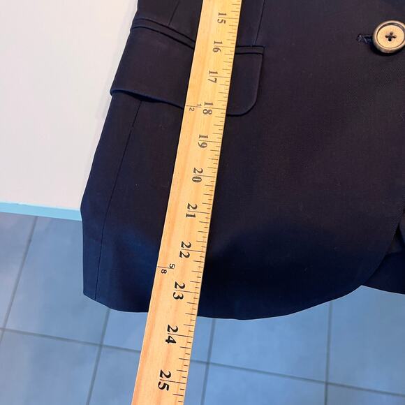 J.Crew Superfine Cotton Two Button Navy Blazer Size 0 - Picture 6 of 6